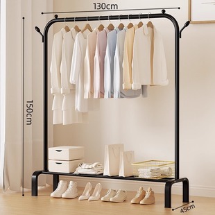Drying Rack Floor Household Bedroom Clothes Hanging Folding Single Pole Simple Indoor Dormitory Mobile Drying Coat Rack