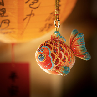 Embroidered Koi Sachet Handmade DIY Material Bag Safety Handpiece Car Pendant Stereo Doll Ornaments Year of the Snake Gift