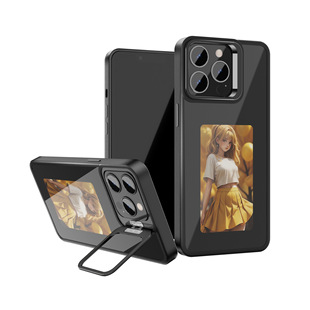 Cross-border four-color ink screen mobile phone case AI smart application iPone11-15NFC screen mobile phone case bracket