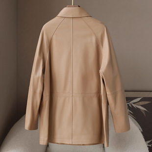 Фабрика в наличии 100 овчины 2024 Новое пальто из натуральной кожи Haining Leather, Весенняя женская куртка средней длины