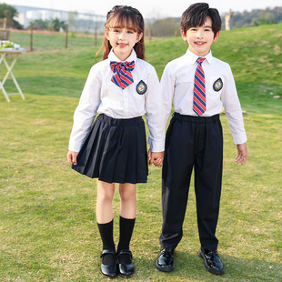 Kindergarten Garden Clothing Spring and Autumn Primary School Students' Performance Clothing English Style Vest School Uniform Children English Style Class Clothing Chorus Clothing