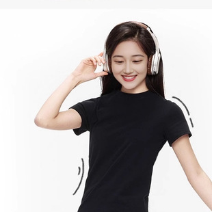 Summer Slim-fit Shoulder Casual Short-sleeved Solid Color T-shirt Women's Tight-fitting Tight Waist Show All-match Casual White Base-layer Shirt