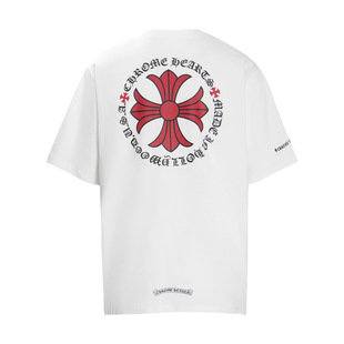 24 Cross-Border Correct Version Chrome Hearts Colorfulful Cross Printed Short-Sleeved T-Shirt for Men and Women