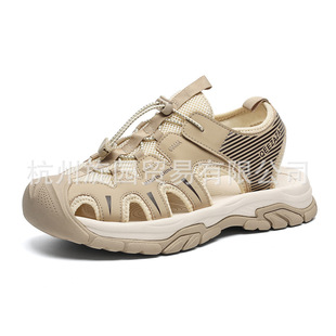 3316 Summer Men's Shoes Flat for Baotou Toe Tracing Shoes 2024 New Outdoor Wading Non-slip Beach Sandals