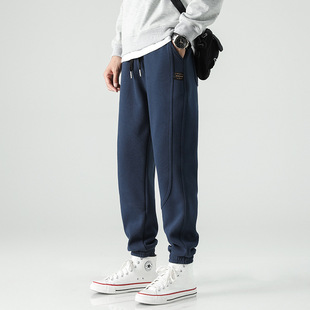 Men's Fashion Pants for Autumn and Winter Fashionable Brand Knitted Overalls Loose Sports Pants Men's Tapered Pants Casual Trendy Pants