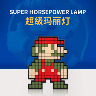 Творческий ретро Super Mary Brothers Pixel персонажи веселые и веселые атмосферные ночные огни