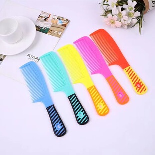 Household Colorfulful Long Handle Fine-toothed Hair Straightening Comb Thickeneded Not Easy to Break Clinker Comb