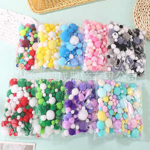 in stock Size Mixed Gradient High Elastic Small Hair Ball Handmade DIY Children's Christmas Toy Polyester High Elastic Hair Ball