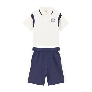 Zuo Xi Children Boy Summer Костюм Холодный 2025 Новый стиль детской академии с короткими рукавами рубашка POLO спортивная одежда