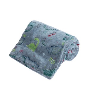 In stock flannel luminous blanket autumn and winter cartoon dinosaur luminous coral fleece blanket kindergarten lunch break children fluorescent blanket