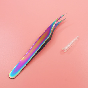 Stainless steel grafting eyelash tweezers golden feather clip eyelash clip flowering tweezers false eyelashes auxiliary device eyelash beauty tools