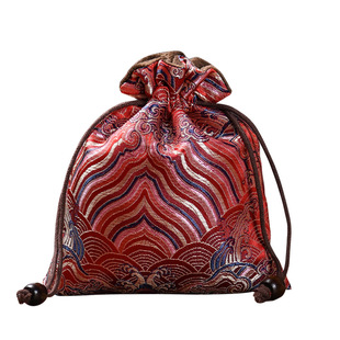 Double-layer Jewelry Bag Chinese Style Style Play Plate Bead Plate Play Bag Handstring Bracelet Bag Buddha Bead Bag Large Size Jewelry Cloth Bag