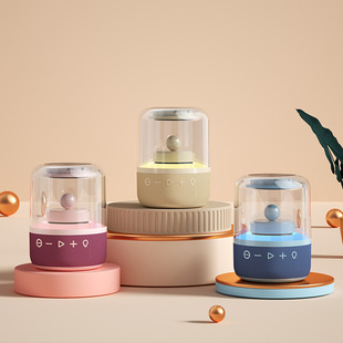 2023 new transparent desktop Glass Bluetooth speaker household card portable colorful wireless speaker