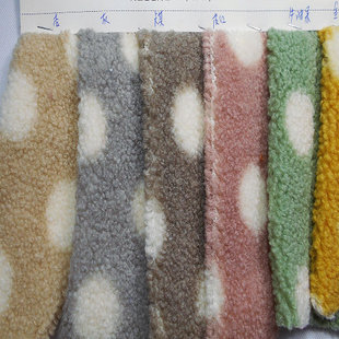 Teddy Wool Print Polka Dot Small Cashmere Print Polka Dot Lamb Wool Cashmere Autumn and Winter Baby Outwear Fabric