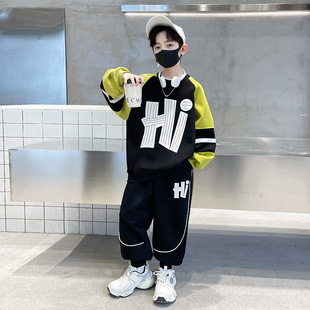 Children's Clothing Boy's Autumn Clothing suit 2024 New Autumn and Winter Clothing Children's fleece-lined Sports Handsome Autumn Fashion