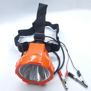 6-12V headlamp external battery LED spotlight head outdoor fishing strong light long-range external battery flashlight