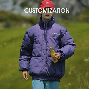 2024 Fall/Winter Down Cotton-padded Jacket Women's Short Vertical Collar Korean Loose Couple Thickened Cotton-padded Jacket Baseball Suit Jacket
