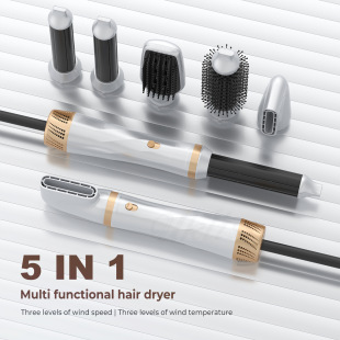 Cross-border five-in-one hot air comb multi-functional straight dual-purpose hair dryer comb straight hair curly hair dryer wholesale