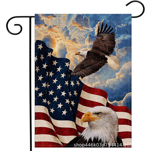 Cross Border Independence Day Garden Flag American Flag Linen Double Sided Flag Memorial Day Flag Custom