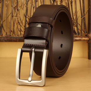 Belt Men's Genuine Leather Top Layer Cowhide Youth All-match Casual Simple Pin Buckle Belt Men's Middle-aged Business Belt Trendy