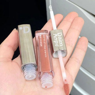 DaimAnpu square tube double-headed lip glaze transparent lip gloss glass lip student matte lipstick female makeup wholesale