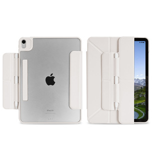 For iPad mini6 acrylic one-piece pen slot flat cover Air5 Pro11 flip sleeping transparent leather case