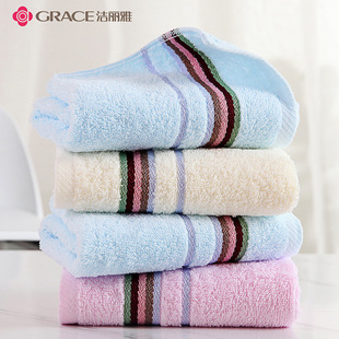 Jieliya 6638 Cotton Soft Absorbent Plain Color Cotton Towel Embroidered logo Wholesale Jieliya Towel