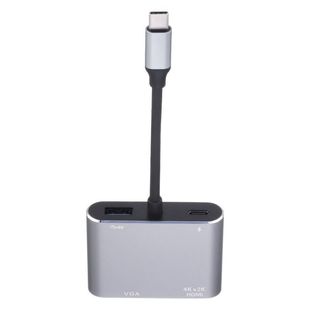 Type-C на HDMI + VGA + USB + PD четыре-в-одном Расширение Док-станция Монитор Проектор адаптер док-станция