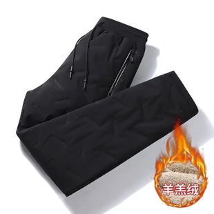 Lamb Fleece fleece-lined Thickened Warm Pants Windproof Cotton Pants Loose Outerwear plus size Casual Winter Casual Pants for Men and Women