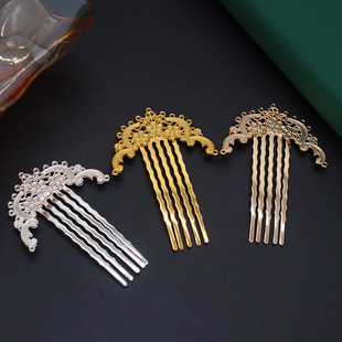 Alloy electrophoresis color retaining porous carved floating cloud hairpin diy ancient style hanfu cheongsam retro 11-hole plum blossom hair