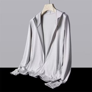 2024 men's and women's summer ice silk mesh thin breathable outdoor fishing clothes couple coat