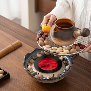 Encircling Stove Boiling Teapot Household Indoor Electric Pottery Stove Complete Set of Cans Tea Roasting Milk Teapot Pottery Pot Pottery Pot Stove Utensils