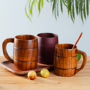 Origin Source Ziziphus spinosae wood cup with handle Japanese mug office cup milk cup can be engraved logo