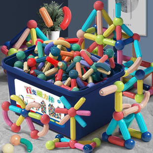 Cross-border Magnetic Stick Wholesale Children's Early Education Educational Toys Variety Men's and Women's DIY Assembled Large Particle Magnetic Building Blocks