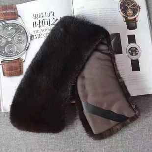 Men's Rabbit Fur Collar Lapel Fur Collar Leather Coat Universal Collar Black Uniform Small Square Collar Autumn and Winter Single Sale