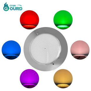 led colorful waterproof IP68 full glue filling ultra-thin pool light stainless steel Bluetooth APP remote control 25W underwater wall lamp