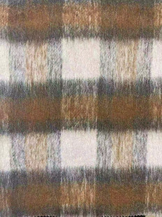 Woolen wool in stock long hair large plaid coat clothing/shoes and hats/bags fabric fabric Shaoxing supply