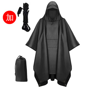 Outdoor multi-functional cape poncho three-in-one mountaineering hiking camouflage adult tear-proof polyester lightweight waterproof