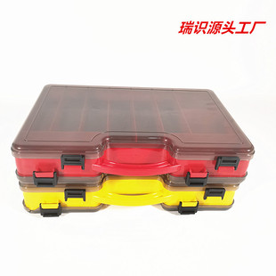New Double-sided Luya Box Convenient Portable Luya Fake Bait Box Outdoor Fishing Black Pit Accessories Storage Box Fishing Tackle Box