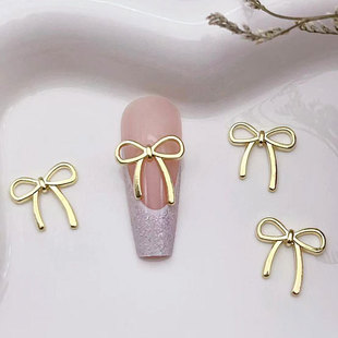 2024 new popular nail jewelry alloy bow three-dimensional nail wear nail decoration wholesale