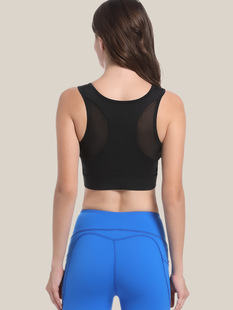 Women's Running Yoga Sports Vest with Chest Pad Zipper I-shaped Quick-drying Beautiful Back High Strength Fitness Bra Inner Top