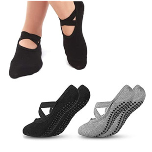 in stock terry yoga socks elastic band anti-off halter yoga socks dance fitness non-slip silicone particle socks