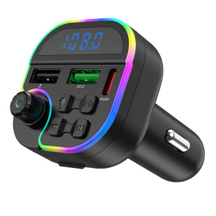 Автомобильный bluetooth MP3 плеер громкой связи U диск карта воспроизведения автомобиля FM-передатчик красочные световые огни