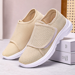 Shoes Women's Summer New Comfortable Casual Middle-aged and Elderly Moms Shoes Cross-border Women's Shoes Velcro Adjustable Shoes for the Elderly