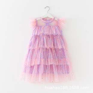 New Mesh Dress Baby Fluffy Girls Dance Skirt Kidsren's Holiday Dress Kidsren's Skirt Small Batch Customization