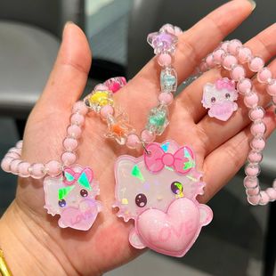 Новый лазерный светящийся набор ожерелья Sanrio для детей милый красочный мультяшный браслет для девочек подарок украшения