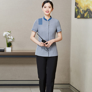 Star Hotel Cleaning Clothes Short-sleeved Women's Summer Thin Cleaner Hospital Property Cleaning Auntie Work Clothes Set