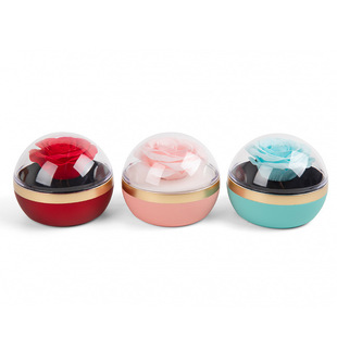 Cross-border Hot Sale Eternal Flower Spherical Ring Jewelry Box Creative Tanabata Valentine's Day Flower Box Transparent Acrylic Lid