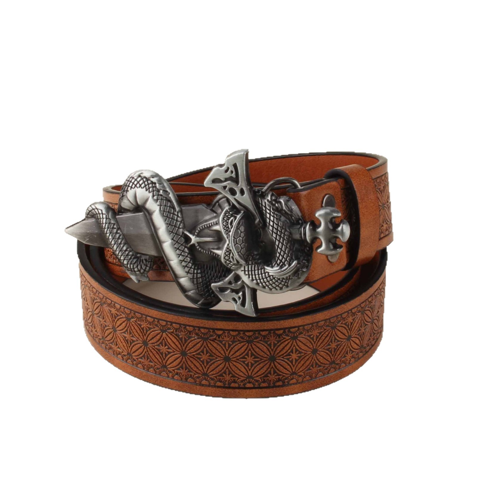 Cross-Border Western-Style Buckle Men's Belt, Vintage Style, Carved, Casual, Versatile, Wholesale from Manufacturer