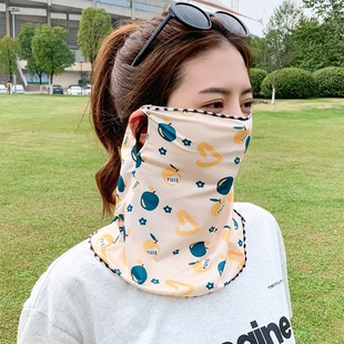 Summer ice silk sun protection ear mask female veil Scarf neck protection driving multifunctional dustproof face protection outdoor riding